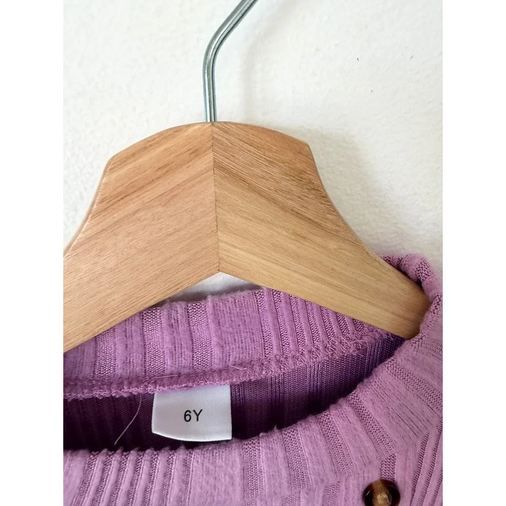 Girls Purple Knit Dress – Size 6 Years – NWOT - Picture 2 of 3